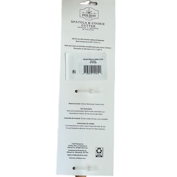 HOLIDAY TIME Christmas SPATULA Cookie Cutter Set Snowman w/Beechwood Handle NWT - Picture 2 of 3